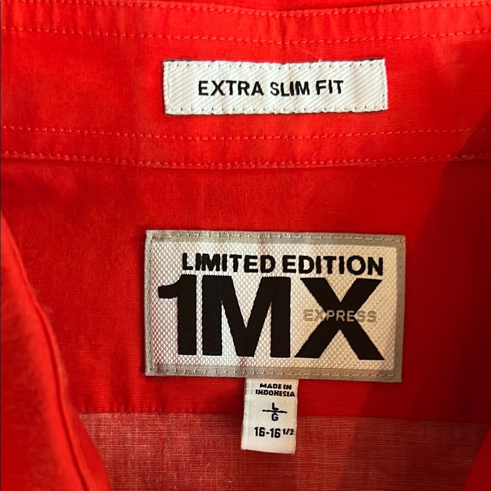 Express Orange Yellow Gradient Casual Button Down… - image 2